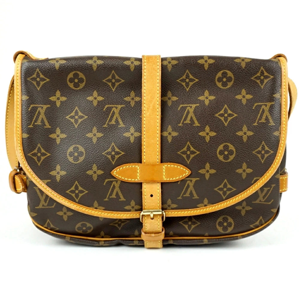 LOUIS VUITTON Saumur Monogram Canvas Brown Shoulder Bag